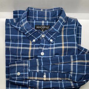 J Crew Long-Sleeve Shirt (M) in Large Blue Plaid